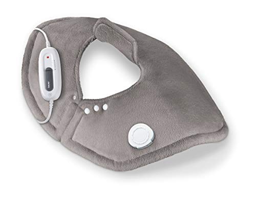 Beurer Portable Shoulder Heating pad 6 Temperature Settings, Extra Soft Surface Grey, 4 Count
