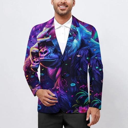 Gorilla Mens Casual Blazer Button Suit Jacket Lightweight Sport Coat for Work Business2