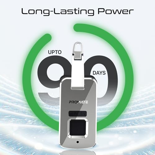 بروميت شنطة تقنية متعددة الجيوب من اوربان باتش-برو مع قفل بيومتري ببصمة الاصبع، سعة 2.1 لتر، نايلون مقاوم للتمزق مقاوم للماء، سحاب واي كيه كيه، فتحة بطاقة جلدية، مقابض مزدوجة، شحن USB-C، وضع الاستعداد لمدة 3 اشهر