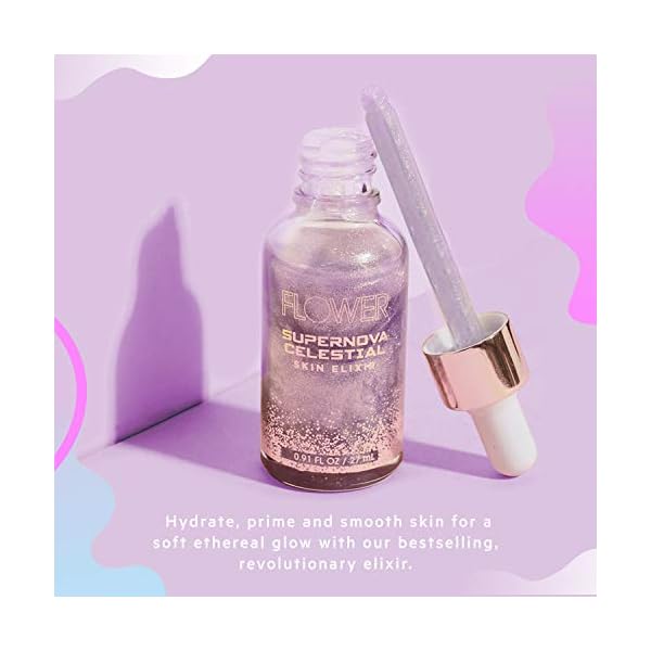 Flower-Beauty-Supernova-Celestial-Skin-Elixir-Vegan-Makeup-Face-Primer-with-Ultra-light-Texture-Fast-Absorbing-Formula-Contains-6-Antioxidant-Rich-Oils-with-Smoothing-Brightening-Effect Flower Beauty Supernova Celestial Skin Elixir Primer 27ml