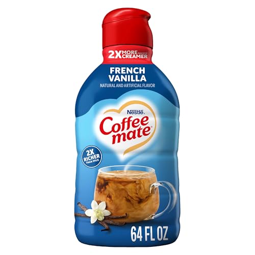 Coffee mate French Vanilla Flavored Coffee Creamer, Non-Dairy, Gluten-Free, Liquid Creamer for Coffee, Cholesterol Free, 126 Servings