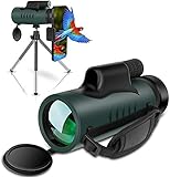 Monokular Teleskop IVSUN 10x42 HD Starscope Monokulare Fernrohr Handy Fernglas objektiv FMC BAK4 Wasserdicht mit Halterung Stativ für Vogelbeobachtung, Wildtier, Camping, Wandern, Ballspiel