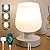 Oyxon Touch Bedside Table Lamp with USB A+C Ports, Dimmable Small Table Lamp for Bedroom with White Opal Glass Lamp Shade and LED Bulb, Modern Nightstand Lamps, Desk Lamp with Plug for Living Room