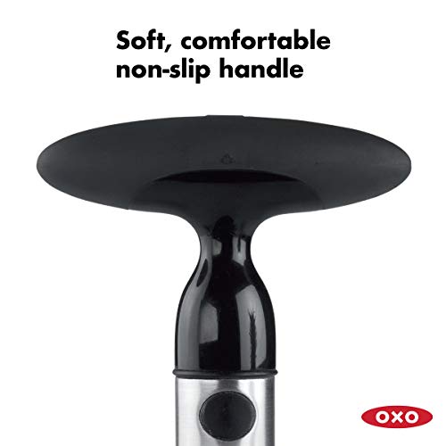 OXO Cortador e desfiador de abacaxi de aço inoxidável Good Grips, prata/preto