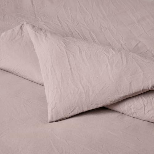 Image of Amazon Basics Brushed Microfiber Comforter Set, Extra Soft with Natural Texture, 3-Piece, King, Purple, Machine Washable, Oeko-TEX Certified