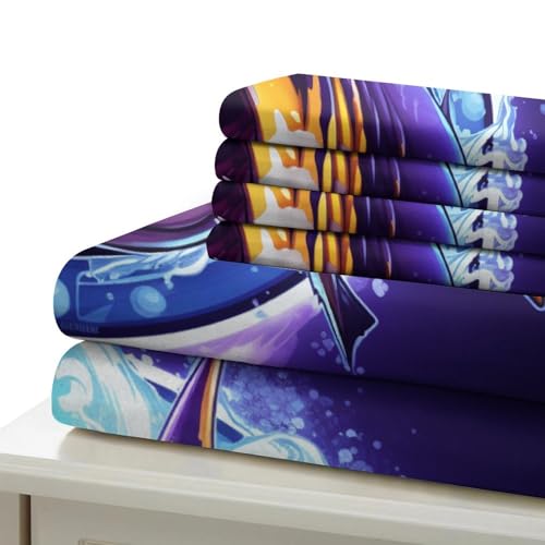 Housse de couette requin grand format pour lit double 200x200 coloré - 6