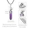 Wolf Head Necklace for Men 925 Sterling Silver Wolf Pendant Crystal Column Necklace Viking Amulet Jewellery Valentine's Day Gift for Men and Women (Amethyst) #2