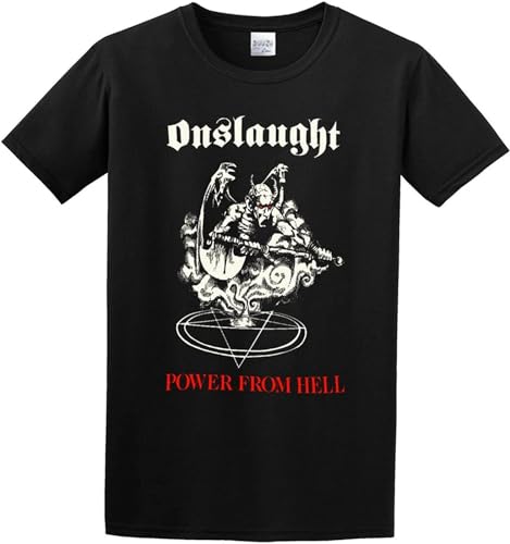 JUNDAO Men's Onslaught Power from Hell Cotton T Shirt Size M
