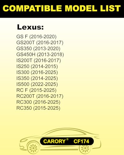 Image of CARORY Cabin Air Filter w /Activated Carbon for Lexus IS300 (2016-2025), IS350 (2014-2025), IS250 (2014-2015), RC350 (2015-2025), GS350 (2013-2020), OE# 87139-30100, 87139-YZZ99, CF10074, CF174