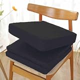 Cojín cuadrado de esponja de lino para silla, antideslizante y de alta elasticidad, extraíble y lavable, con cremallera, para sofá, zapatero, comedor, balcón, ventanal (1 unidad de 50,8 x 50,8 x 7,6 c