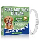 Collier Anti Puces pour Chien, Collier Anti Puce Chien Naturel, Ajustable et Doux pour la Peau, Protection Efficace Jusqu'à 12 Mois, Imperméable, Adapté aux Chiens Petits, Moyens et Grands, 65cm