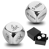 Panumly Date Night Dice Couples Gift, 2 Pcs Decision Dice Stocking Stuffers, Funny Valentine's Day Anniversary Christmas Birthday Gifts for Boyfriend Girlfriend Husband Wife Romantic Night- Love&Time