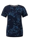 Brusttasche Cecil Damen T-Shirt mit Blumen Muster deep Blue XXL