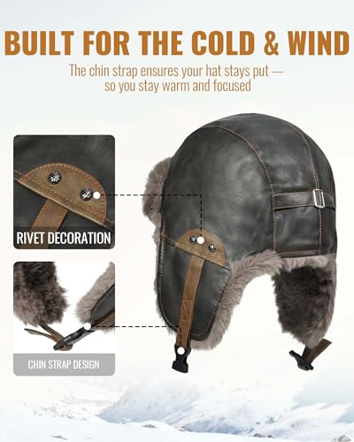 Chapka d'hiver coupe-vent et imperméable avec cache-oreilles intégrés - 6
