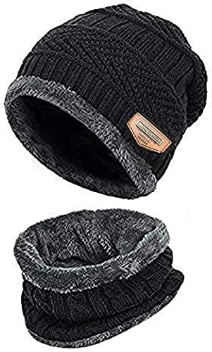 AUREUS Unisex Woolen Beanie Cap, Muffler Scarf, Snow Proof, Fur Acro for Men, Women, Boy, Girl (Multi Color)