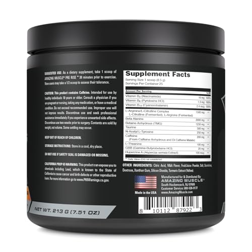 Image of Amazing Muscle Pre Rise | Pre-Workout Powder Supplement with Caffeine & Beta-Alanine for Men & Women | 25 Servings (25 Servings, Pineapple Paradise)