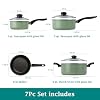 7-Piece Non-Stick Aluminum Cookware Set–Pots and Pans with Lids, Induction Compatible, Oven Safe, Easy to Clean, Black Kitchen Cooking Set (Green Sage) #1