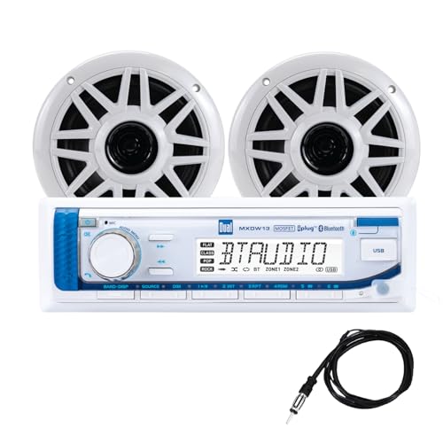 Dual Electronics MXP152W Marine Radio | AM/FM Digital Media Receiver with Built-in Bluetooth | (2) 6.5