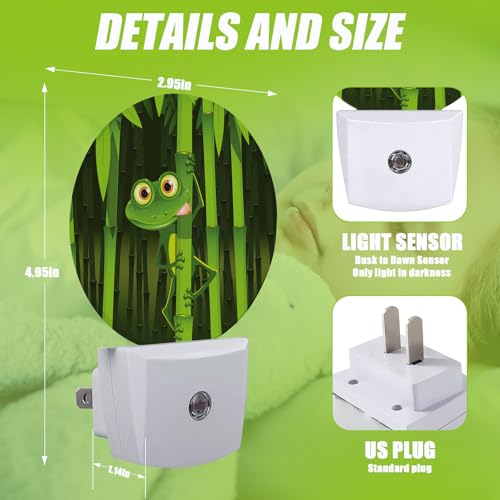 Image of Cute Frog Night Light,Green Forest Night Lights Plug into Wall for Kitchens Toilets Bedroom Decorative Half Round Nightlight Led Lamp 0.5W Sleep Friendly