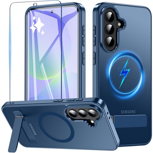 Galaxy A37 5G �P�[�X Galaxy A36 5G �P�[�X BESINPO [�K���X�t�B�����t���EMagSafe�Ή��E�X�^���h�@�\] GalaxyA36/A37 �J�o�[ �����\ �c�����Ή� ������ ���΂݂Ȃ� �ϏՌ� �w��h�~ �}�O�l�b�g����