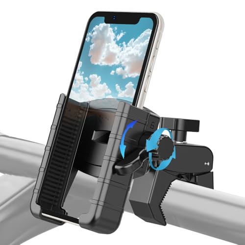 WODHMIEY Soporte Móvil Moto Antivibración, Soporte para Teléfono Universal Fácil de Montar, Compatible con Bicicleta, Patinete, Scooter y Moto, para Teléfonos de 4.7 a 7.2 Pulgadas
