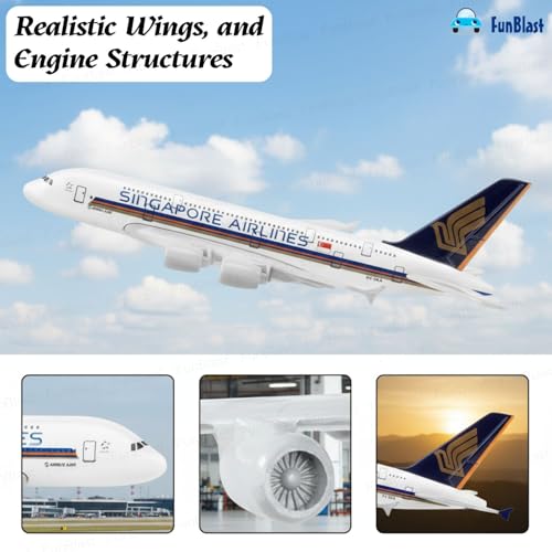 Image of FunBlast Diecast Aeroplane Scale Model - Airplane Miniature Model Only for Display, Size -14 Cm (A380)