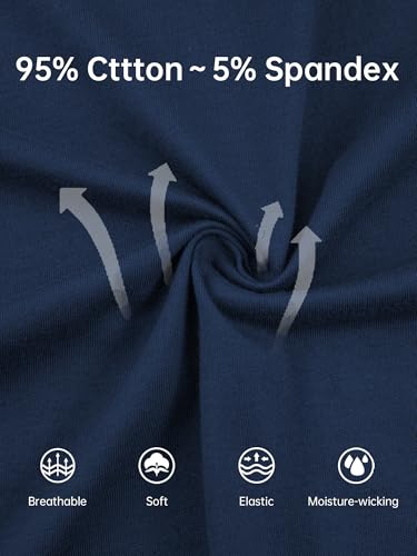 EA'S SECRET Men's 100% Cotton Pajama Bottoms Stretch Waist Soft Drawstring Sleep Lounge Pj Pants with Pockets3