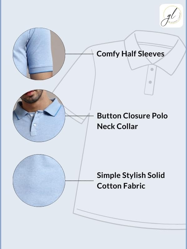 Image of GRECIILOOKS T-Shirt | Regular Fit Polo T-Shirt for Men | Plain T Shirt | Casual T Shirt for Men | Men's T Shirt | Stylish Men's T Shirts | Half Sleeve T Shirt