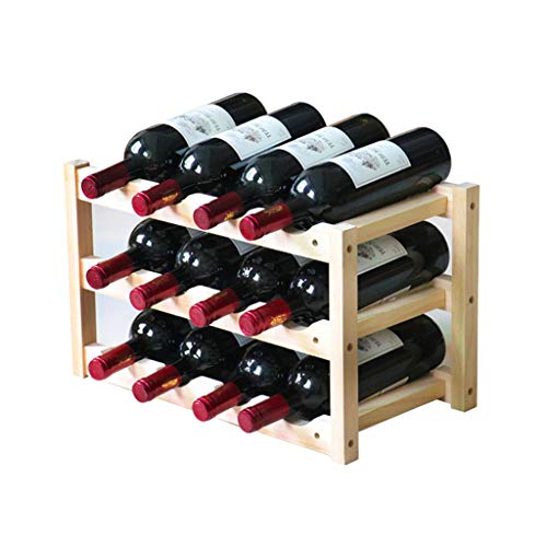 Soporte para botellas de vino de madera maciza estilo Europeo miniatura 1