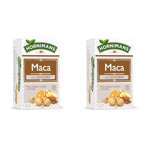 Hornimans Infusión de Maca con Jengibre 100% Natural | 20 bolsitas | Sin Teína (Paquete de 2)