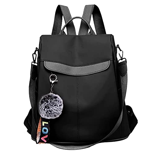 COFIHOME Fashion Anti-theft Backpack for Women Waterproof Classic Nylon Rucksack Daypack Cute Knapsacks Shoulder Handbag Bag Ladies Security Casual Travel Hiking Backpack Purse, Large, Black