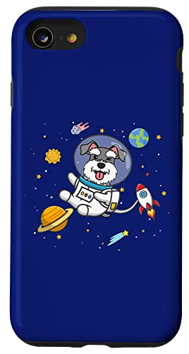 Funny Kawaii Kids Space Astronaut Miniature Schnauzer Lover �X�}�z�P�[�X iPhone SE (2020) / 7 / 8 �p