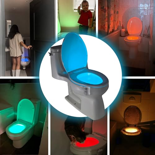 ToiLight Motion Sensor Activated Toilet Bowl LED Night Light -9 Color Modes Including Blue