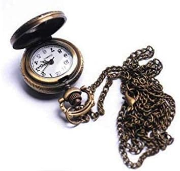 Outletissimo® Orologio Da Tasca Vintage Con Catena In Bronzo Anticato – Design Retrò Classico Con Coperchio Apribile – Idea Regalo Uomo/Donna – Stile Cosplay Steampunk ET101 - 3