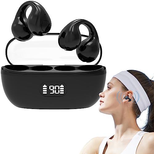 -audifonos-y-bocinas, Personal Computer Audífonos Inalámbricos Deportivos 5.3,Auriculares de Conducción Ósea con Clip de Oreja 2023,con Pantalla Digital LED,Micrófono Integrado,Auricular...