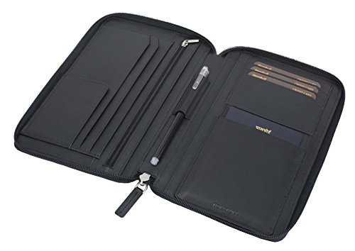 Image of HORNBULL Black Leather Travel Document Holder | Leather Passport Holder | Travel Organiser