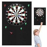 Dartboard Wandschutz, Filz-Dartboard-Wandschutz Selbstklebend Dartscheiben Umrandung, Dart Wandschutz Dart Backboard Därtboard-Schutz für Wändschütz Filz-Dartboard-Rückseite Filz-Wandfliesen (Schwarz)