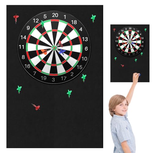 Dartboard Wandschutz, Filz-Dartboard-Wandschutz Selbstklebend Dartscheiben Umrandung, Dart Wandschutz Dart Backboard Därtboard-Schutz für Wändschütz Filz-Dartboard-Rückseite Filz-Wandfliesen (Schwarz)