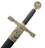 Vulcan Gear 33' Medieval Crusader Sword with Scabbard Series Choose Your Style (Excalibur Sword)