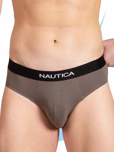 Image of Nautica Men's Cotton Blend Classic Solid Briefs