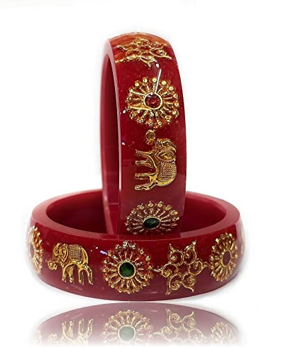 Bracelet kangan ethnique en laiton laminé et acrylique sans pierre précieuse