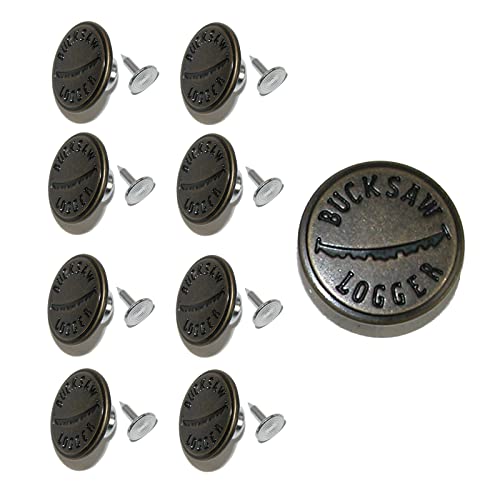 Welch Suspender Buttons Metal Rivet - No Sew Bachelor Buttons For Jeans, Pants, Button-End Suspenders - Button Tack Replacement And Repair - Bronze, 1 Pack Of 8 Logger Buttons #TOP29
