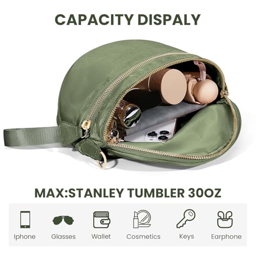 Image of hibear Checkered Crossbody Bag Spacious Bum Bags for Women Nylon Crossbody Fanny Packs Checkered Purse Belt Wallet
