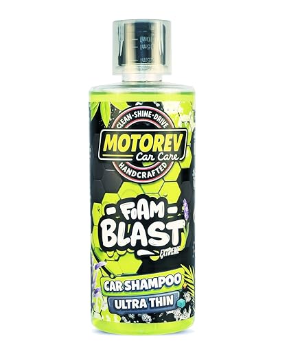 Motorev Foam Blast | Advanced Cutting-edge Nano-Tech Car Shampoo (500 mL) | Ultra Thin Liquid Formula | Bring the Shine back like Factory Finish | pH Neutral, High Foaming, Ultra- Slick Formula