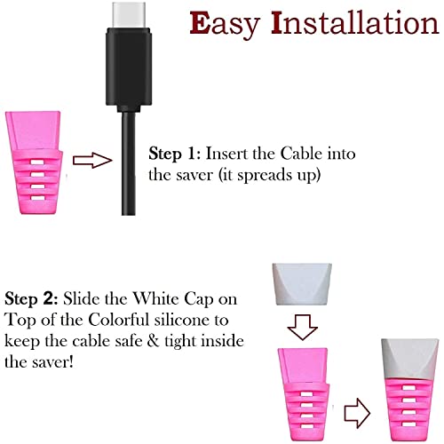 Image of Spiral Cable Protector Charging Cable Protection Data Cable Protective Cord Saver Cable Protective Cover for Earphone Data Wire Cable Durable PVC Pink Grey Silver - Multicolor (Set of 2)