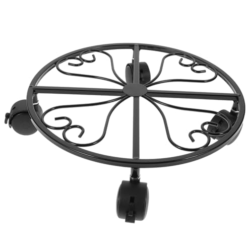 UTHCLO 落地式アイアン製プランターパレットキャスター付き 鉢植え移動台 車輪付きプラントトレイ 屋内外対応 花鉢スタンド ガーデニング