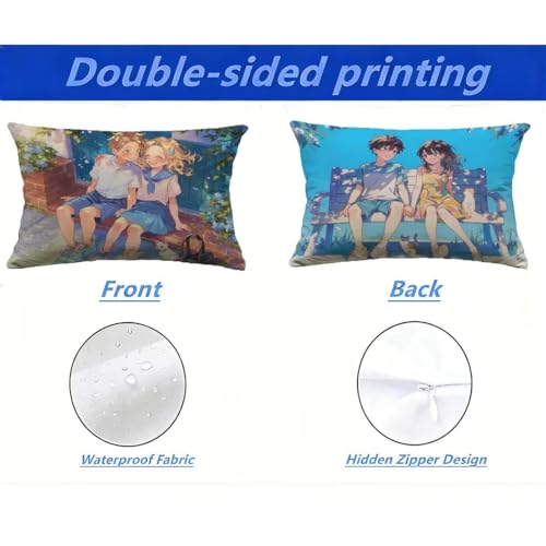2 Housses de coussin de jardin 80x100 cm imperméables M-P778