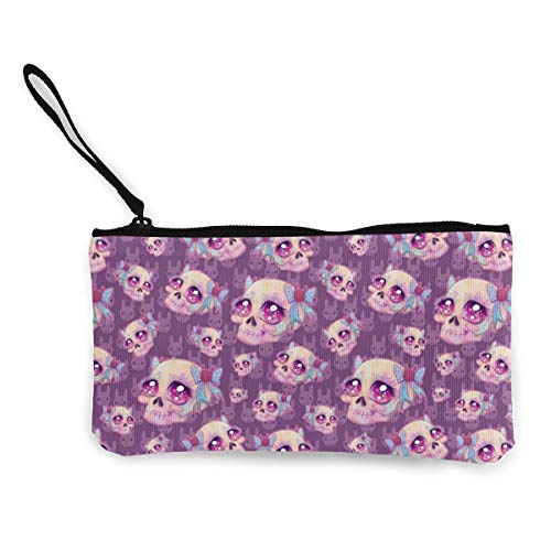 Preisvergleich Produktbild Canvas-Geldbörse, Handtasche, kleine Kosmetik, Münzen, Einkaufstasche, süße Totenköpfe