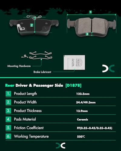 Image of SCITOO D1521 D1878 8PCS Front and Rear Ceramic Brake Pad Sets | Fit 2019-2022 For Acura For For RDX 2.0L