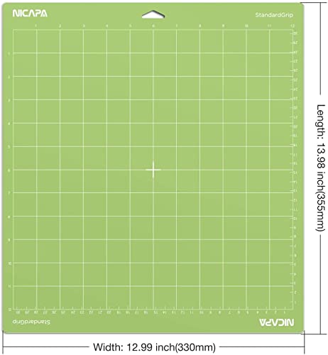 Nicapa Replacement Cutting Mat(12x12 inch） for Cricut Maker /3/Explore 3/Air /2/One (4pack-Standardgrip、Lightgrip、Stronggrip、Fabrigrip) Adhesive&Sticky Non-Slip Flexible Square Gridded Cut Mats Set - Thumbnail 6